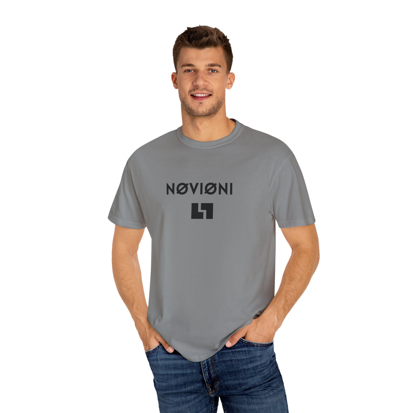 Garment-Dyed T-shirt with Novioni Design