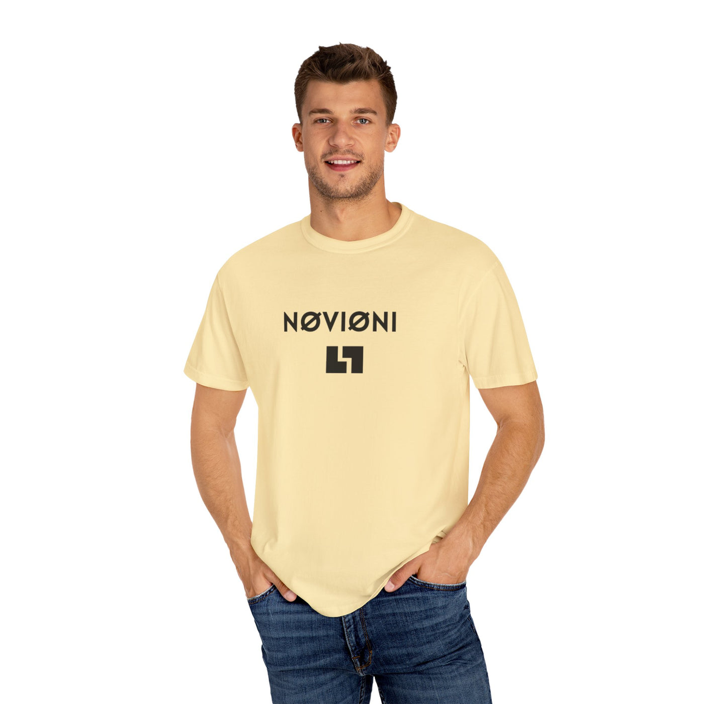 Garment-Dyed T-shirt with Novioni Design