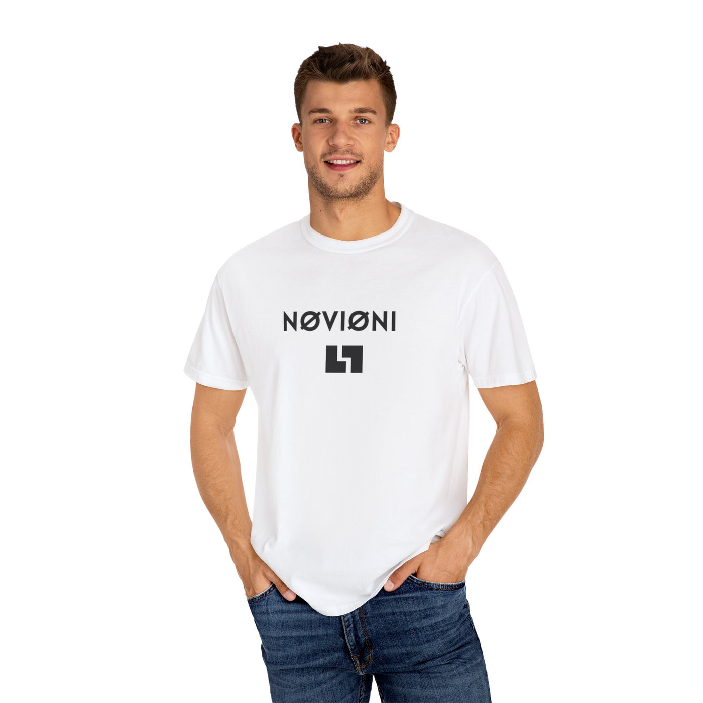 Garment-Dyed T-shirt with Novioni Design