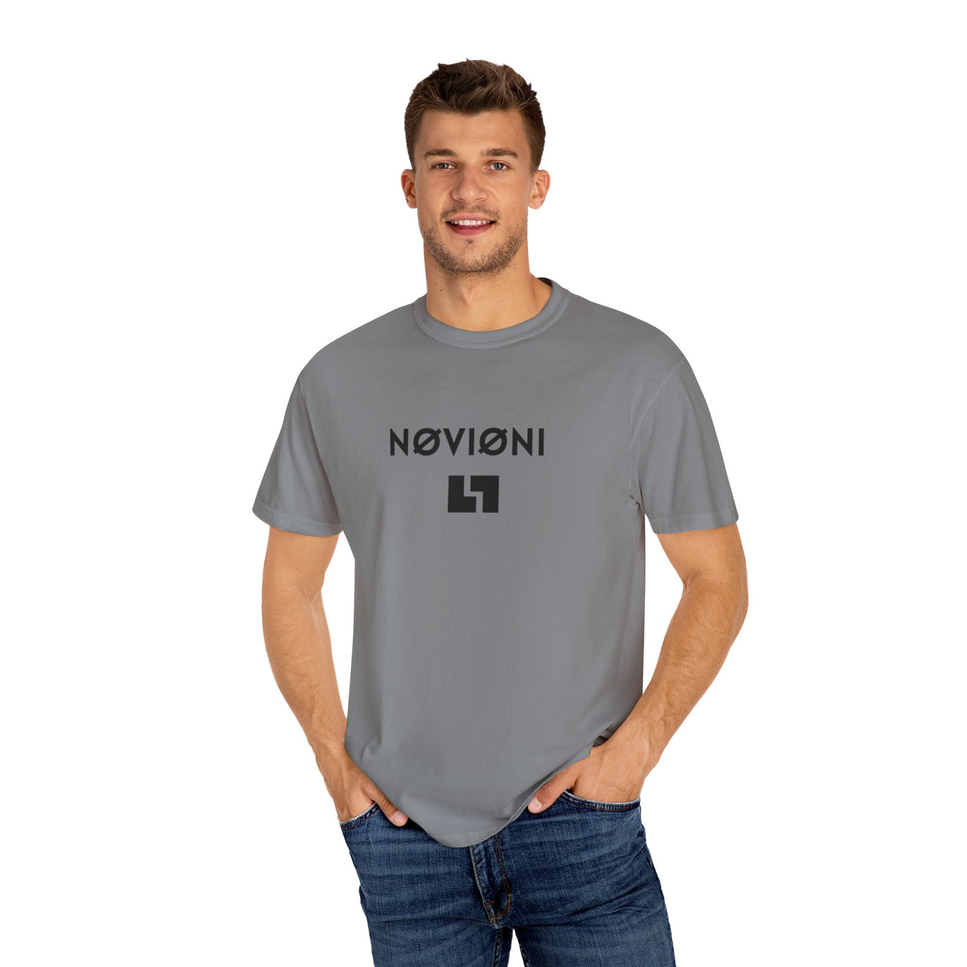 Garment-Dyed T-shirt with Novioni Design